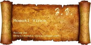 Homoki Vince névjegykártya