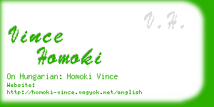 vince homoki business card